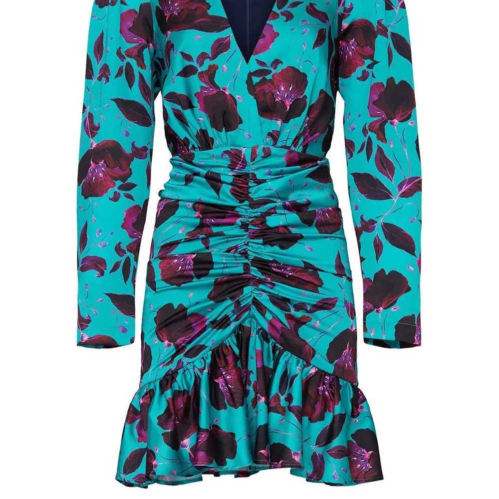 DELFI COLLECTIVE Teal TONI Long Sleeve Teal & Purple Dress